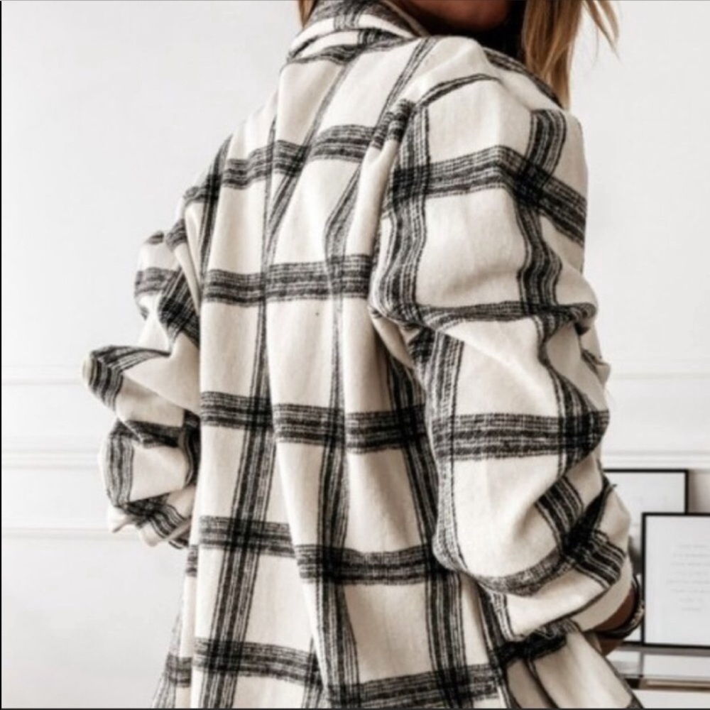 #66 CLOSEOUT SALE! New! Plaid Long Shacket Flannel Shirt Jacket - Picture 2 of 5